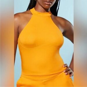 YITTY by Fabletics Body Butter Mock Neck Halter Sleeveless Top